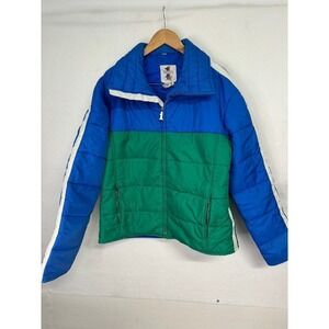 Number 1 Vintage 80's | Sun Thickly Insulated‎ Green & Blue Jacket Men's XL